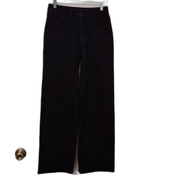 Old Navy Black High Rise Wow Wide Leg Jeans Size 2 Womens Trendy Fun - Picture 1 of 8